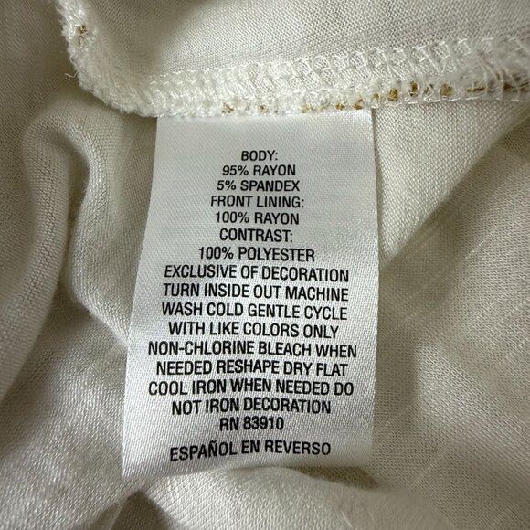 Style & Co Floral Embroidered Top Sz Large Layered Long Sleeve Studded Collar - Picture 11 of 12